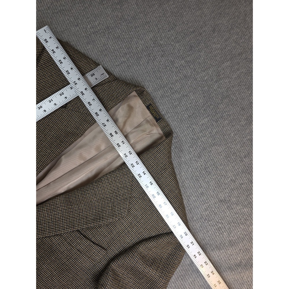 Oscar De La Renta Blazer Jacket Brown Tweed 100% Wool Men's 42L - Picture 12 of 16